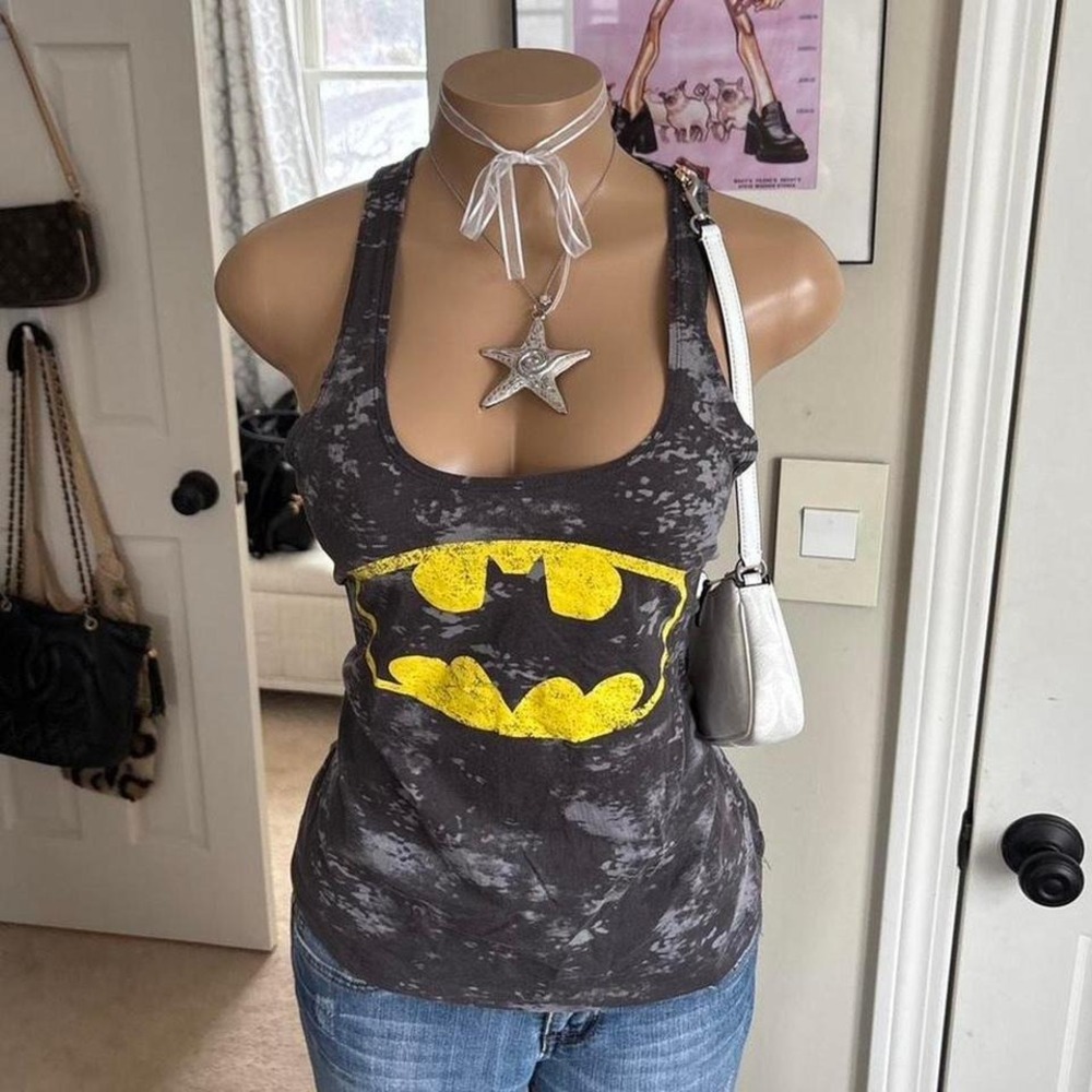 2000s grunge dc comics Batman graphic Tank top